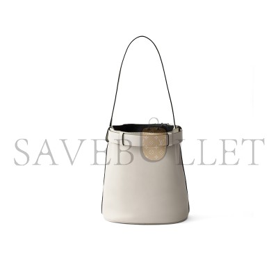 PRADA BUCKLE LEATHER BUCKET BAG WITH BELT 1BE085 (29*26.5*18cm)